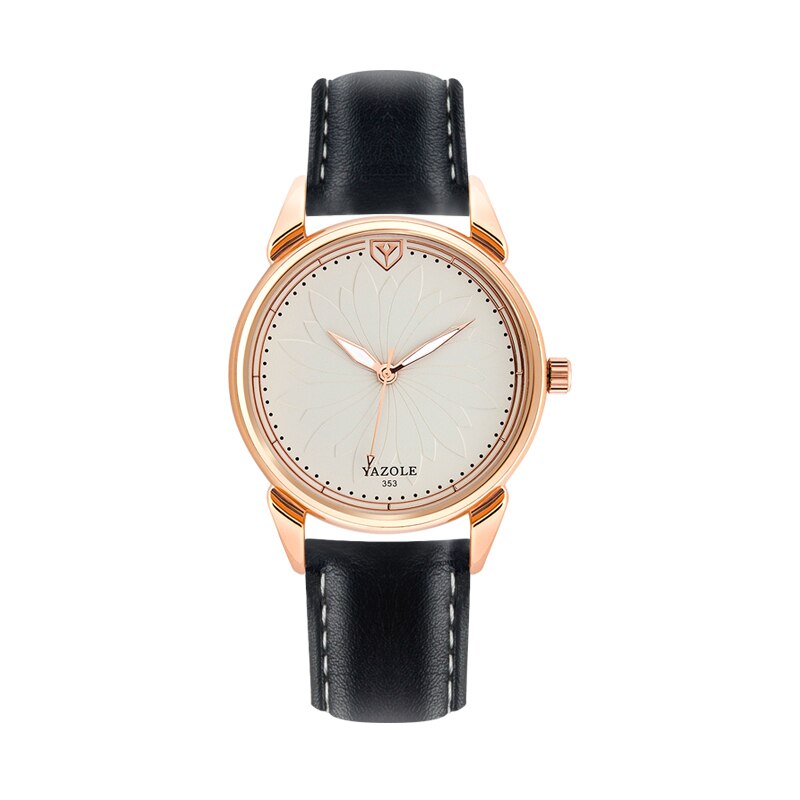 Relogio masculino yazole quartz horloge heren topmerk luxe roségouden herenhorloges sportklok heren polshorloge relojes: Zwart