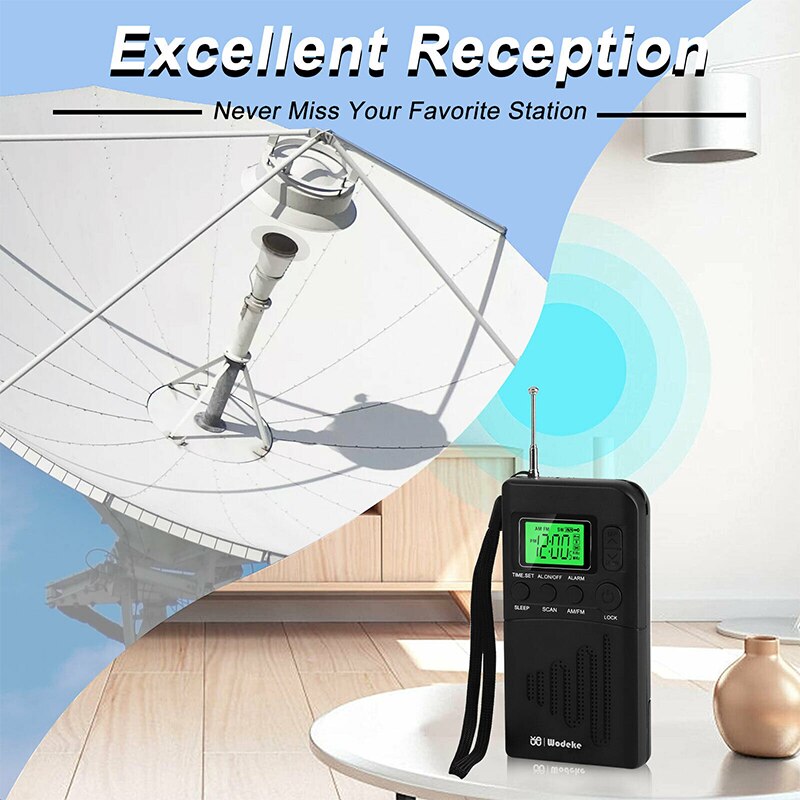 Portable Radio FM AM LCD Digital Display Radio Speaker with Headphone Jack Alarm Clock Radio Speaker as Parents