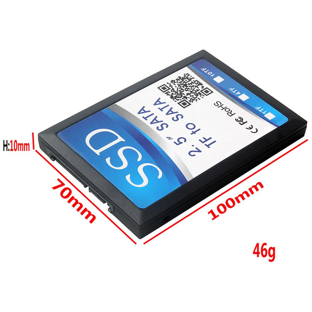 4 micro sd tf kort  to 22 pin sata adapter kort 2.5 " hdd kabinett med raid 0 multi tf kort til sata