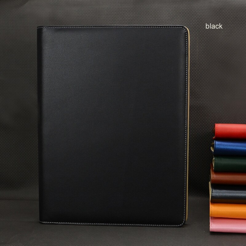 stylish business office PU leather file folder a4 sales agreement menu cover organizer with calculator paper clip 644A