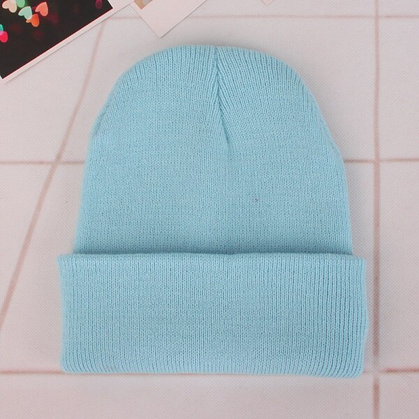 Winter Hats for Woman Beanies Knitted Solid Cute Hat Girls Autumn Female Beanie Caps Warmer Bonnet Ladies Casual Cap: Light blue Cap