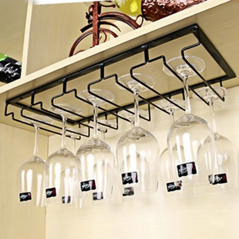 Høj jern vinglas holder ret vinkel hængende på hovedet bæger kop display rack stativ arrangør: Bk3