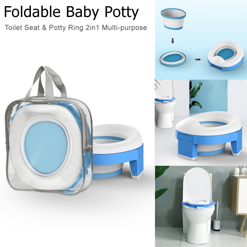 Opvouwbare Kids Toiletbril Baby Potje Kids Reizen Wc Voor Jongen Draagbare Baby Meisje Toilet Training Zetel Multifunctionele potje Ring