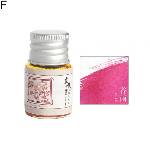 Fountain Pen Ink 5ML 24 Colors Calligraphy Writing Painting Fountain Pen Ink with Glitter Powder: F