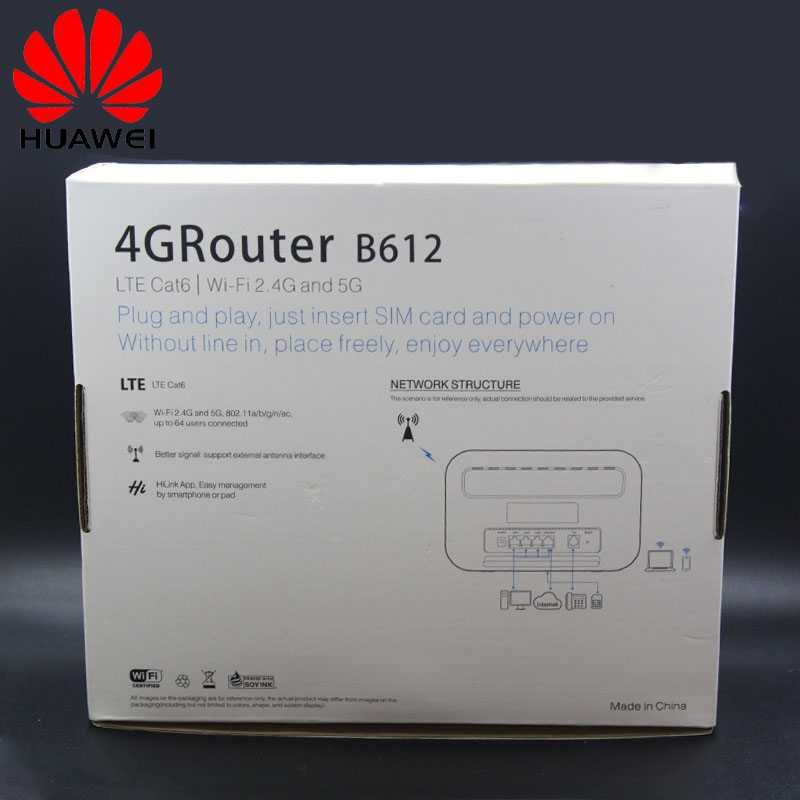 Odblokowany router huawei  b612 b612s-533 4g lte cat 6 300 mbs cpe router pk  b310-518 mf279 router  +2 szt. 4g anteny