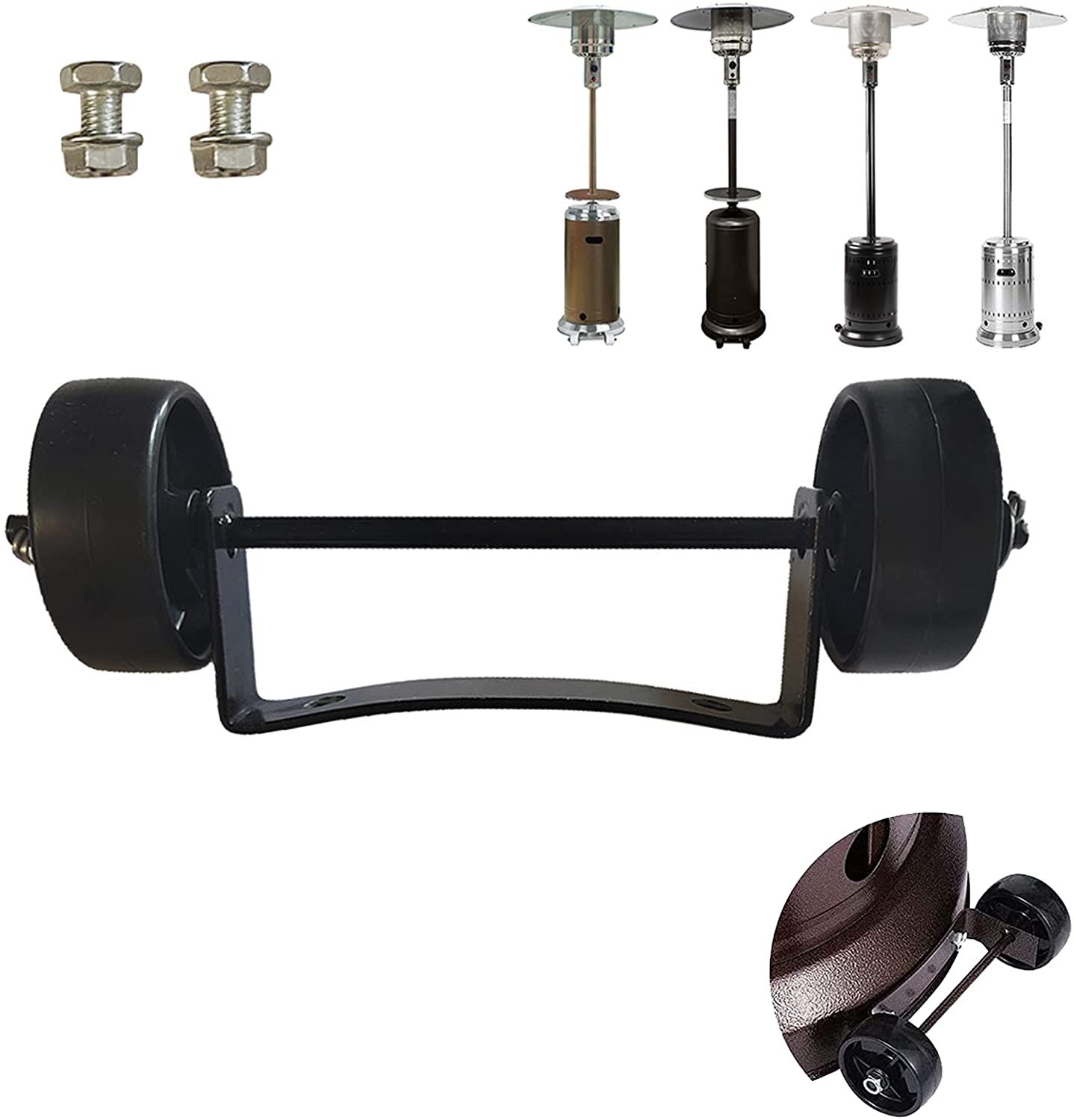 Universal- Terrasse Heizung Rad Bausatz, Propan Gas Terrasse Heizung Ersatz Räder, bewegliche Rad einstellen Terrasse Heizungen Teile für draussen