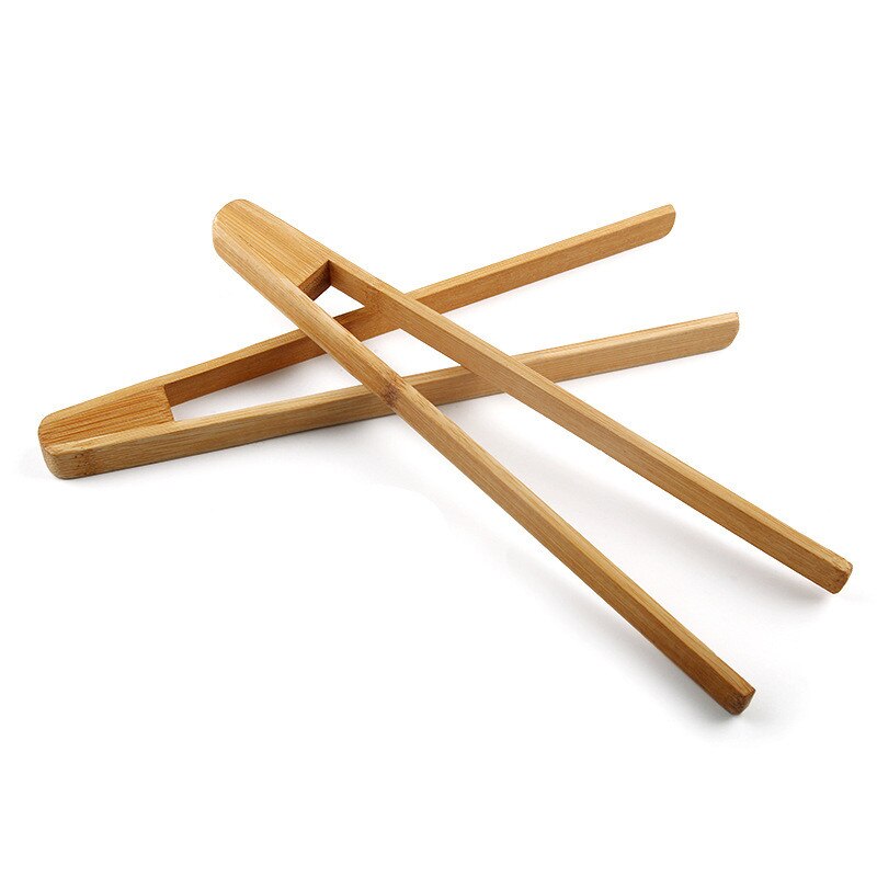Pinza de cocina de madera para tostadas, utensilios para asar barbacoa, pinzas para ensalada y pan, pinzas para servir postre, pinzas de hielo de azúcar, herramientas para cocinar y hornear