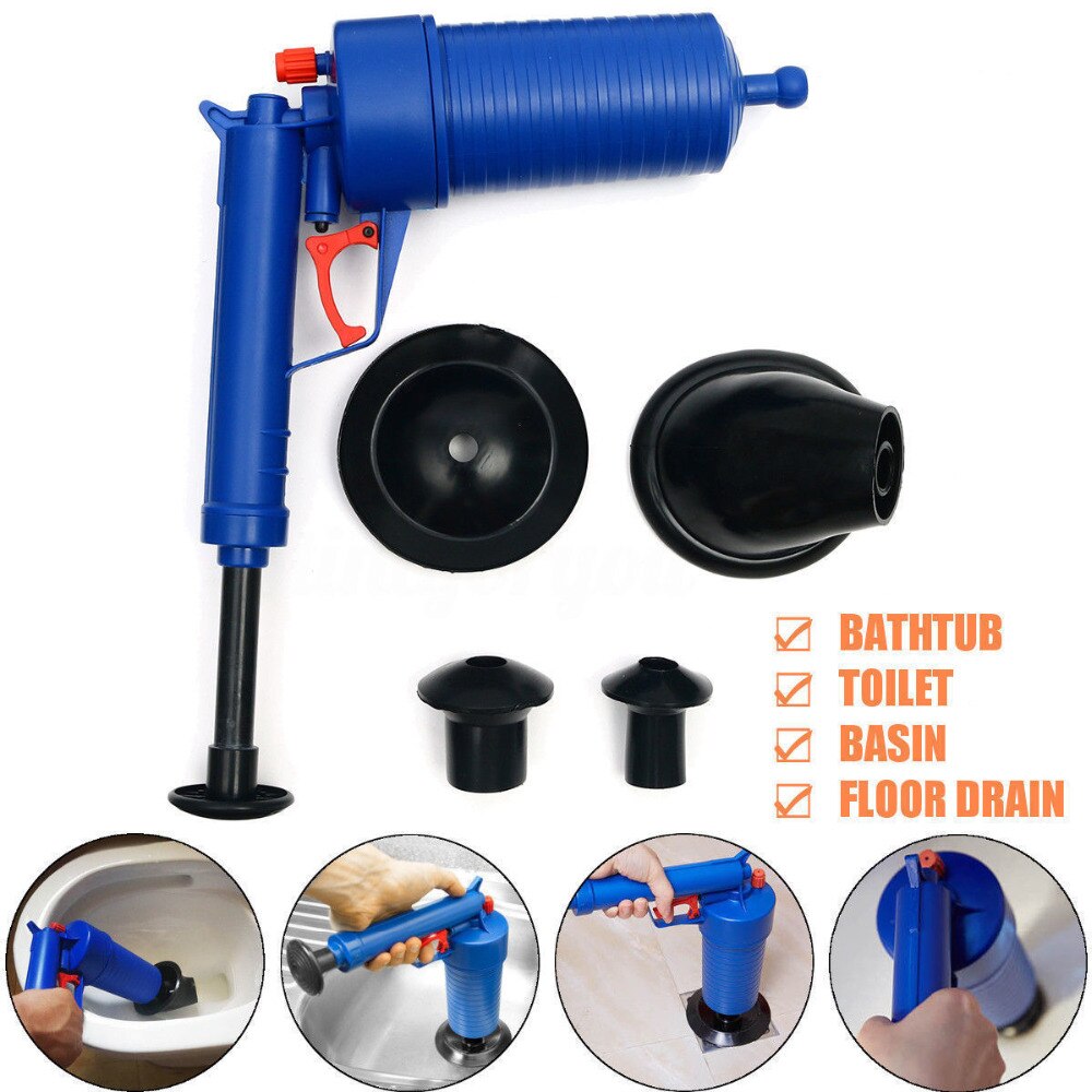 Luchtdruk Ontstopper Riool Borstel Keuken Badkamer Wc Bagger Plunger Wastafel Pijplijn Verstopt Remover Tool Set