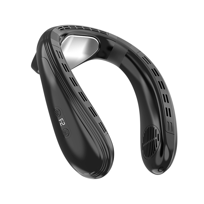 Neck Air Conditioner Portable Neck Fan 5200mAh Rechargeable Semiconductor Cooling Fan Outdoor Personal Fan Wearable Cooler: black