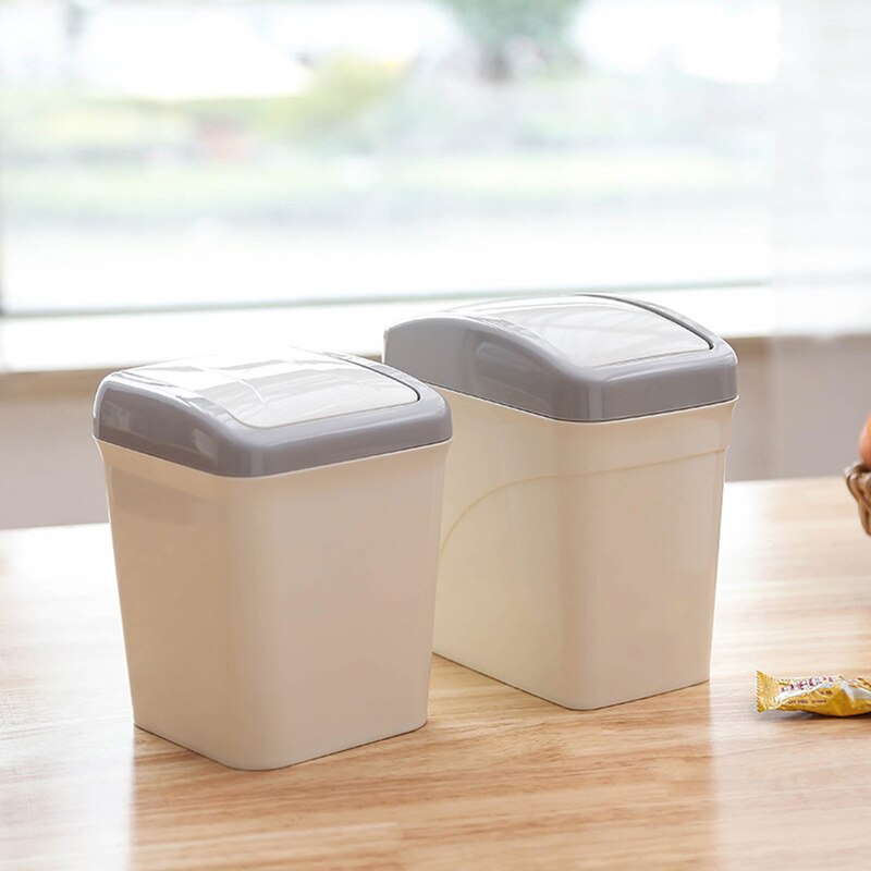 Home Storage Box Kitchen Cute Mini Waste Bin Office Bathroom Trash Can Desktop Garbage Box Table Dustbin Sundries Barrel Bins