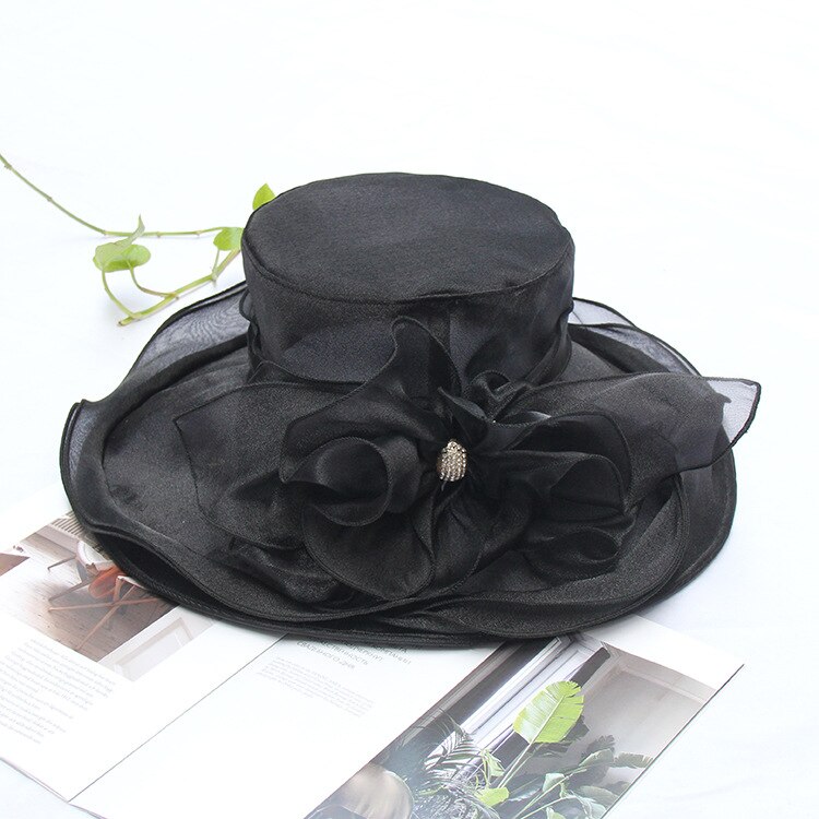 Chapeaux de mariage pour femmes chapeau mariage femme accessoires de mariage fascinators pour mariages chapellerie de mariée mariée chapeau de soleil: Black