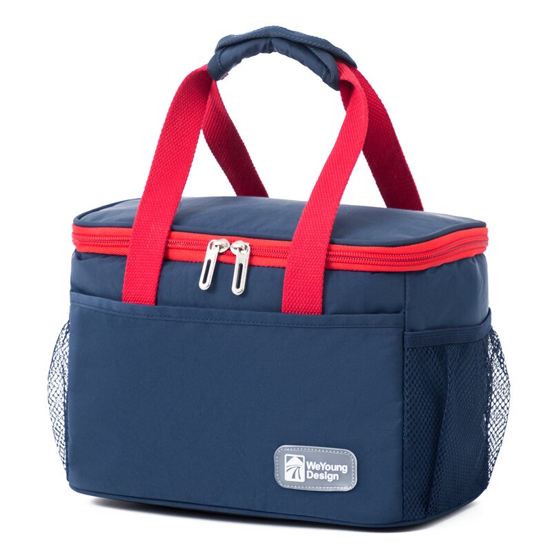 Weyoung Wasserdichte Thermo Lunch Bag Kühltasche Isoliert Dicht Lunch Box Bento Tasche für halten lebensmittel frisch: Dark blue