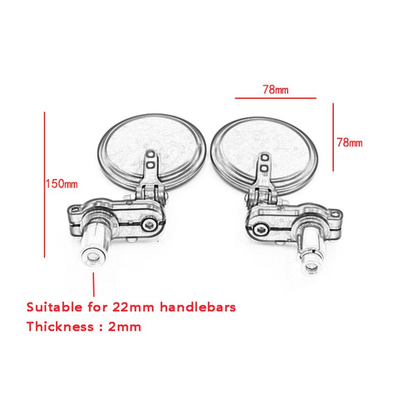 1 Paar Aluminium Fiets Achteruitkijkspiegel Verstelbare Moto Bike Gewijzigd Vouwen Spiegel Stuur Motorfiets Achteruitkijkspiegel Zijspiegels RR7268