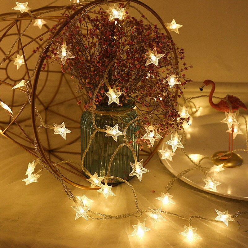 Juldekor utomhus krans julbelysning led fairy string lights 1m 3m 6m luces decoracion ljus ljus år