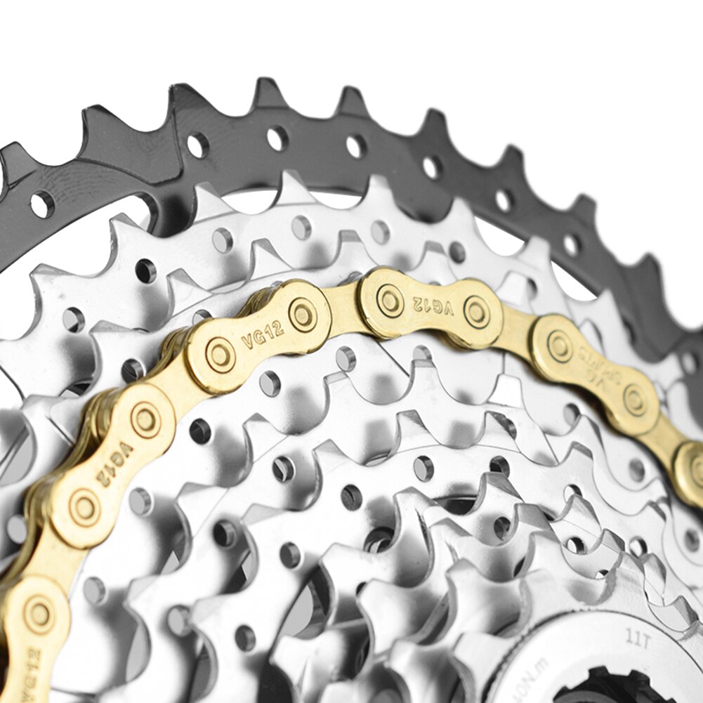 Bicycle Chain Gold Silver Bike Chain Ultralight for 12 Speed MTB Mountain Road Bicycle 126L Hollow Cycling Equipment