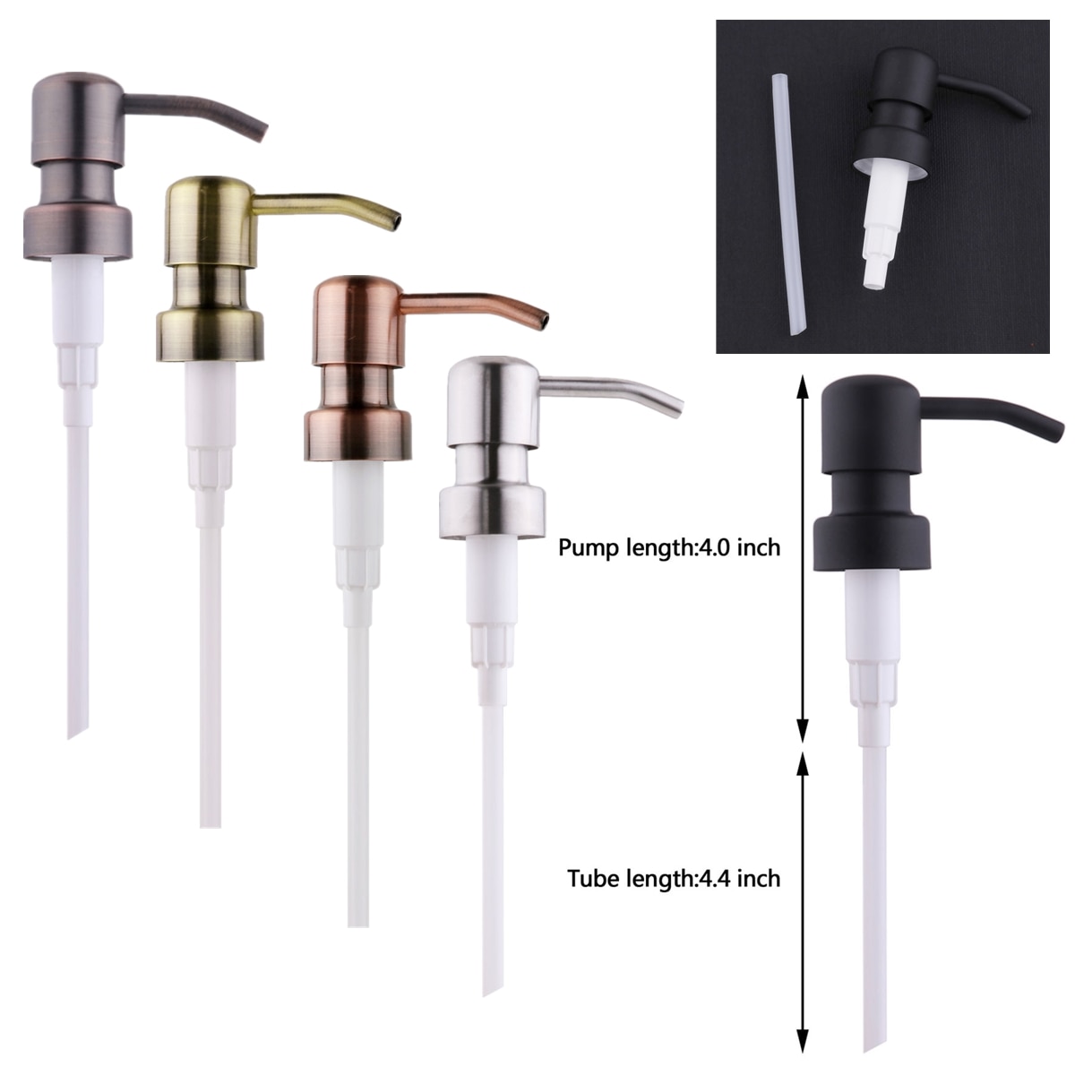 Trykk såpedispenser pumpedeksel baderom flytende såpe lotion dispenser lekkasjesikker metallhode erstatning sjampo pumpe deksel