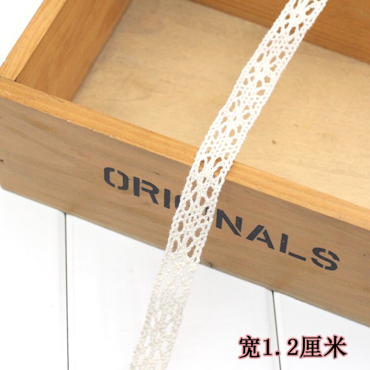 1 meter/lot Beautiful Lace Ribbon Tape Lace Trim Fabric DIY Embroidered White Lace trimmings for sewing accessories Decoration: white 12mm