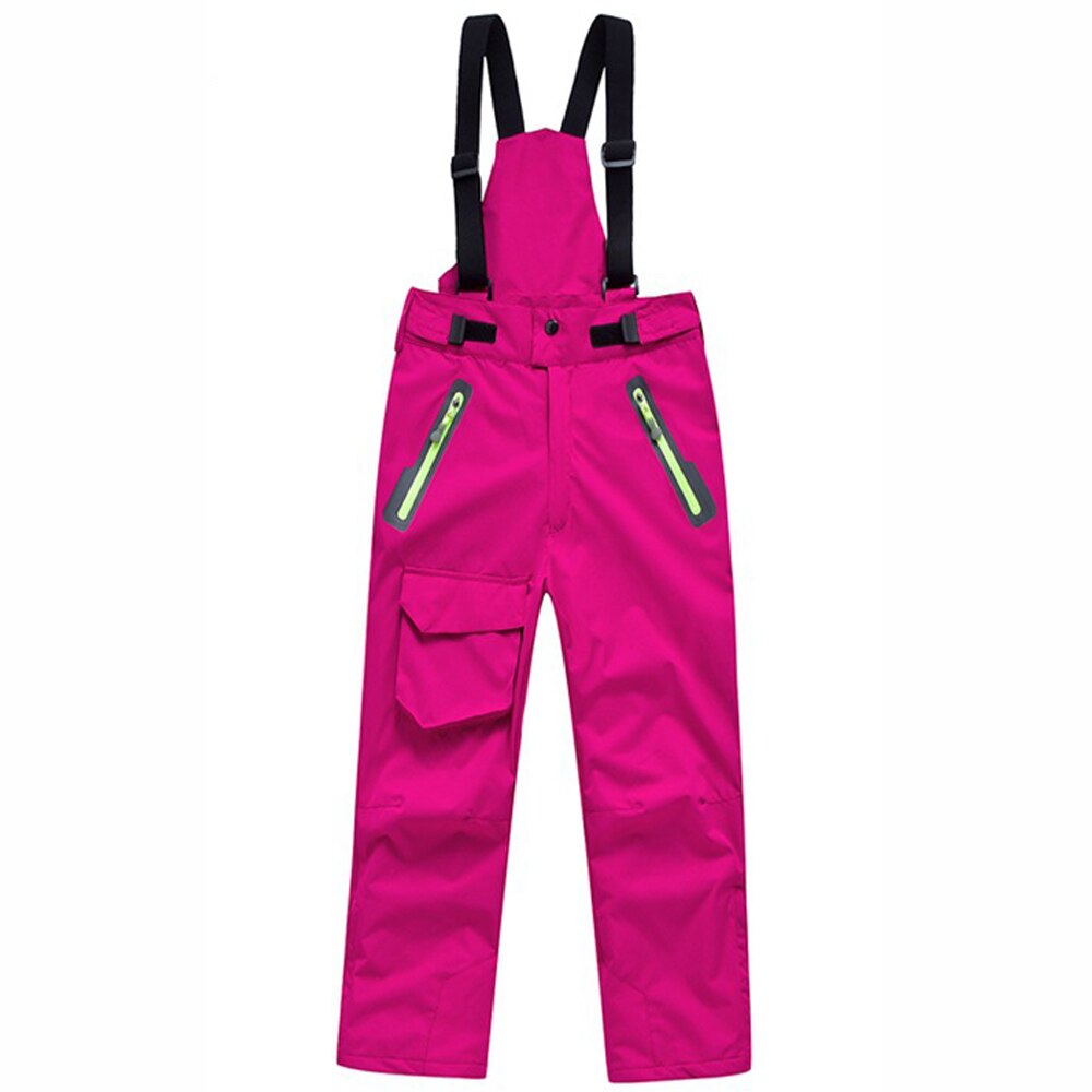 TENNEIGHT Winter Boys/Girls Ski Pants Windproof thermal children hiking pants Overall Pants outdoor sports Snow Ski Trousers: Rose / M