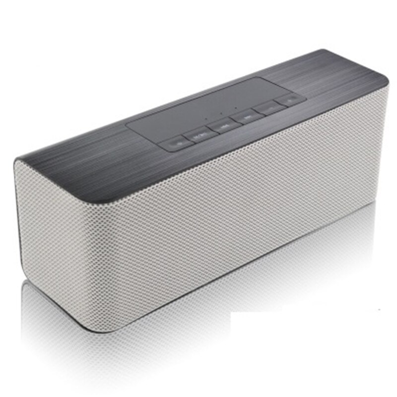 Premium Draadloze Bluetooth-Compatibel Speaker Ingebouwde-Microfoon Handsfree Bellen Aux Lijn Tf Card Geluid En Bass voor Pc Telefoon: Silver