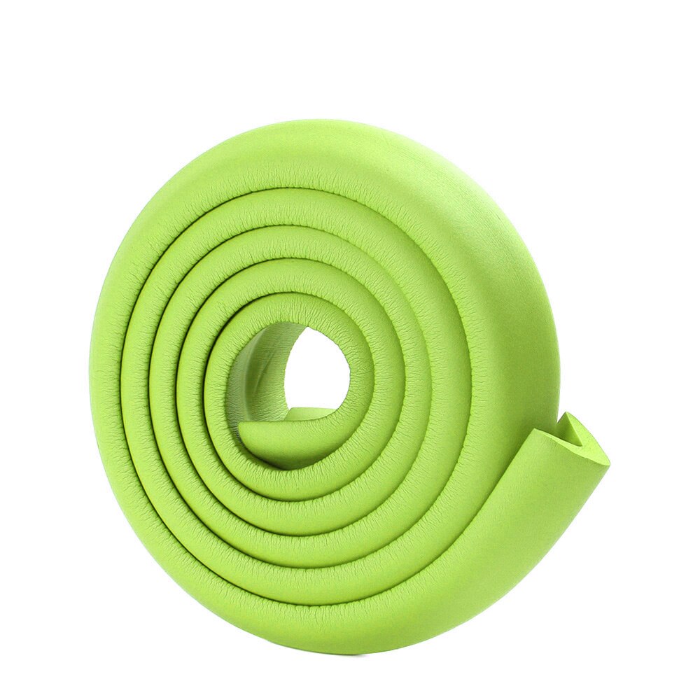 1 Set 2M Kinderen Beschermen Botsing Tafel Guard Strip Baby Veiligheid Glas Edge Corner Schuim Bumper Met Tape Tafel edge Guard Strip: green