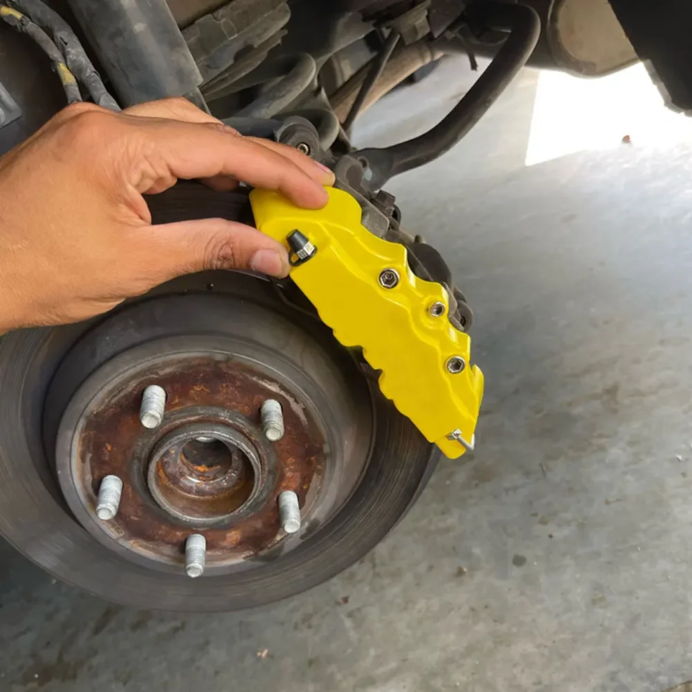 Cubiertas de pinza de freno de disco 3D para coche, cubiertas de plástico para pinza de freno de disco de carreras delantera y trasera M + S, accesorios de rueda de 18,3-23,6 ", 4 Uds.