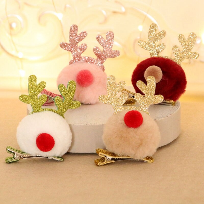 Christmas Headdress/Plush Hair Clip/Antler Hairpin/Santa Barrette/Kids /Christmas Decoration/Christmas Head Buckle