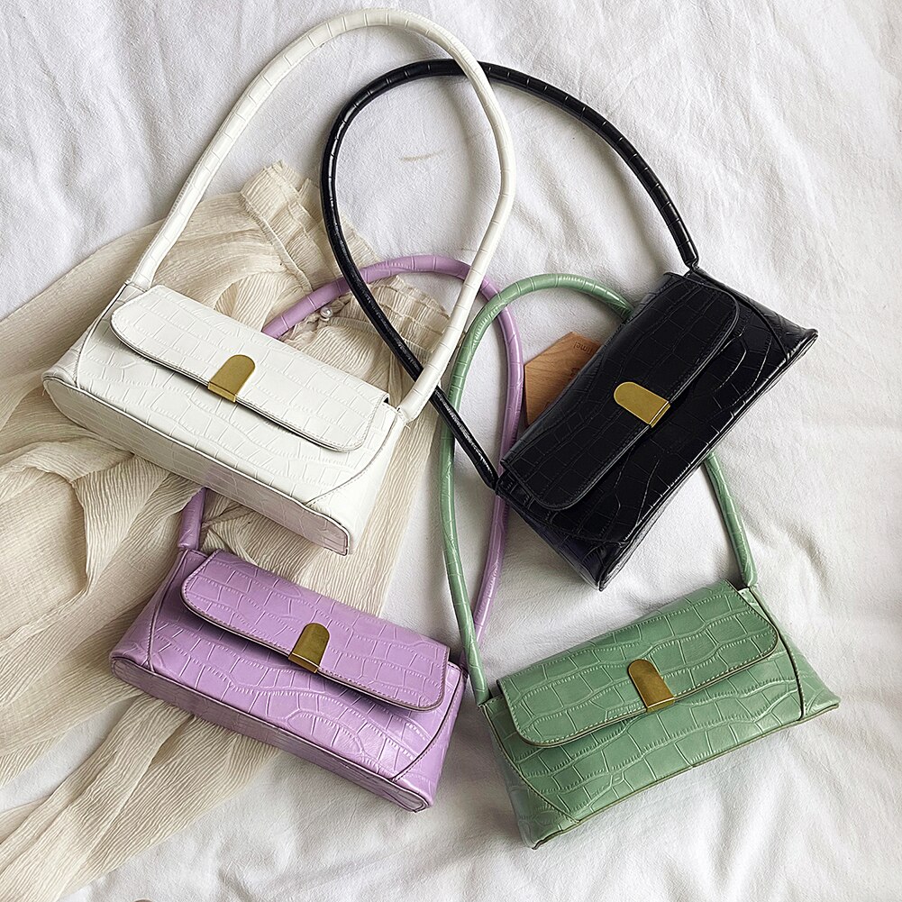 Casual alligatorlederen handtassen dames krokodillenpatroon schoudertassen dames pu leren okselpakket dames handtas clutch