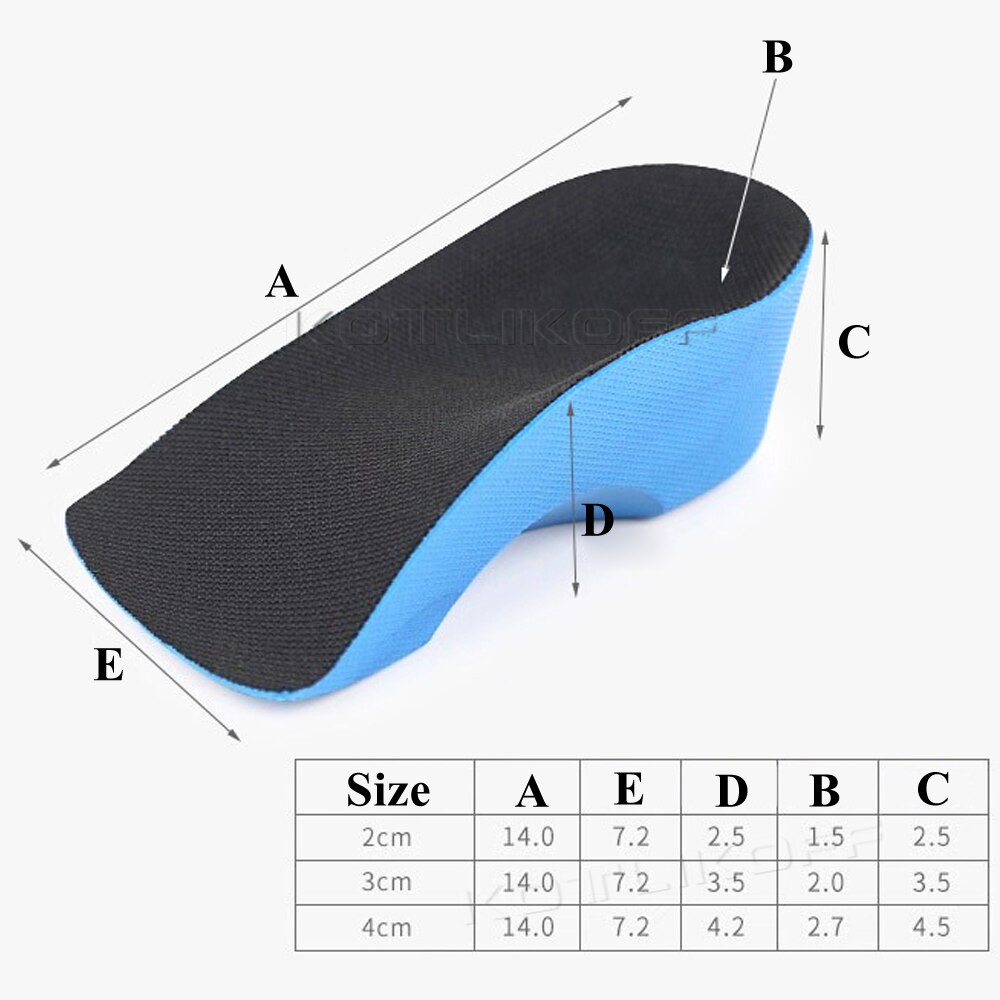 Kotlikoff höjdökning innersula 2/3/4cm höjd lyftsko hälkudde inlägg högre häldyna hisssulor fotkuddar unisex