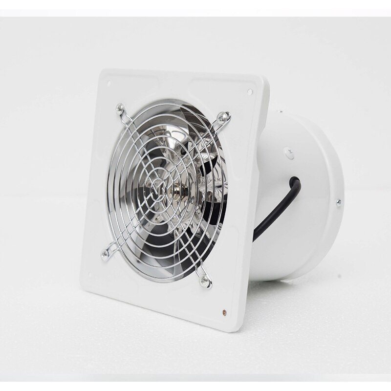 Firkantet luftkanalventilator udstødningsventilator til vinduesvæg badeværelse toilet køkkenventilation højhastighedsmetaludsugning ventil 220v: Hvid