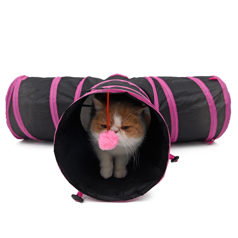 2/3/4 huller sammenklappelig kattetunnel indendørs udendørs kattekattetræningslegetøj til kat kanindyr lege tunnelrør t-led
