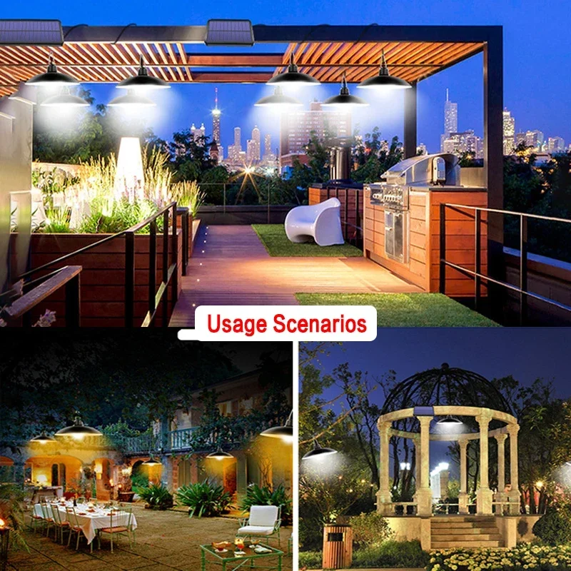 Luz colgante Solar IP65, lámpara Led impermeable con energía Solar con Control remoto, lámpara colgante para acampar y jardín al aire libre