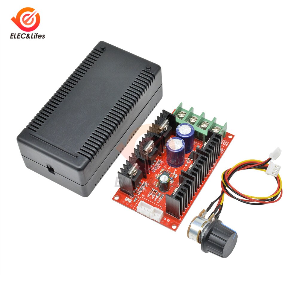 Dc 10-50V 2000W 40A Dc Motor Speed Controller Pwm Hho Rc Controller Elektrische Motor Speed Regulator met Behuizing Verlengsnoer