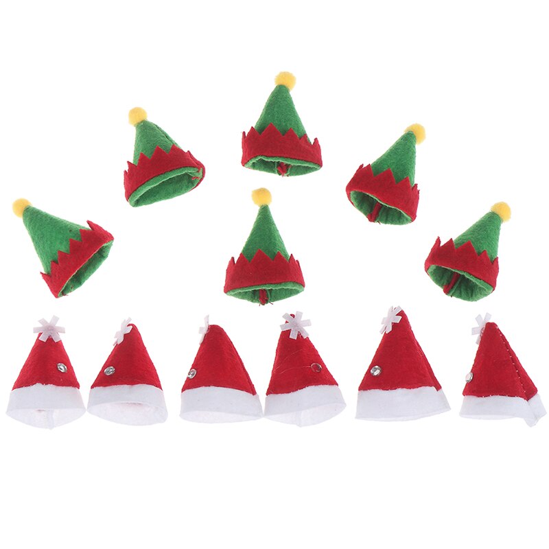 6 Stks/partij Lolly Kerst Hoed Kleine Mini Snoep Kerstman Cap Diy Decoratie Party Accessoires T Lolly Hoed Huwelijkscadeau