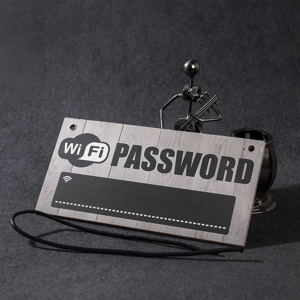 1pc Wooden WiFi Password Sign Chalkboard Hanging Plaques Coffee Bar Restaurant Accessories Home Party Decoration Sign