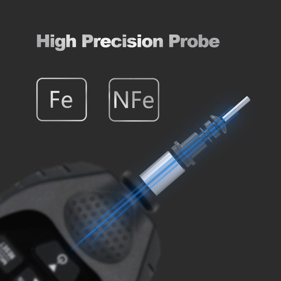 Nouvelle jauge d'épaisseur de revêtement de peinture de voiture noir GM998, testeur d'épaisseur de revêtement métallique électrolytique 0-1500um sonde Fe &amp; NFe
