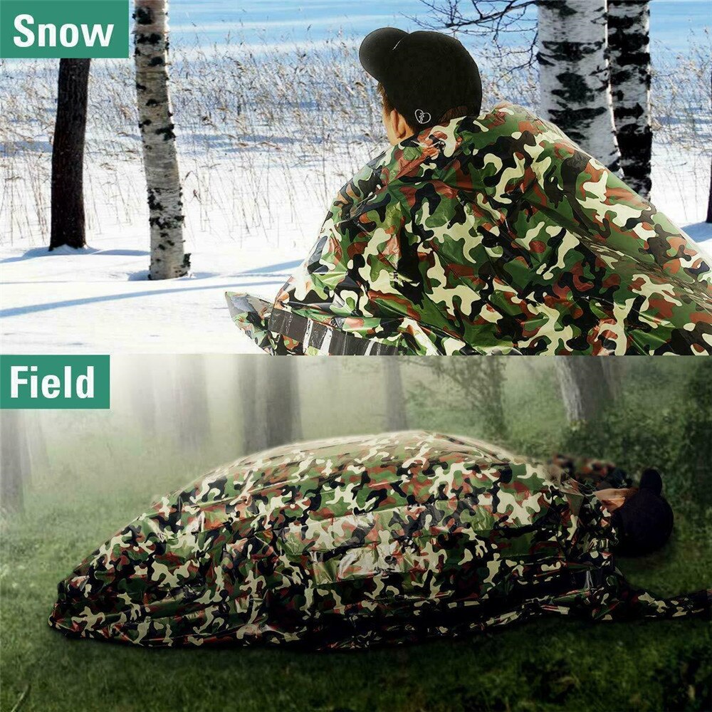 Waterdichte Camouflage Outdoor Nood Slaapzak Camping Trip Wandelen Ultra Licht Draagbare Camping Slaapzak