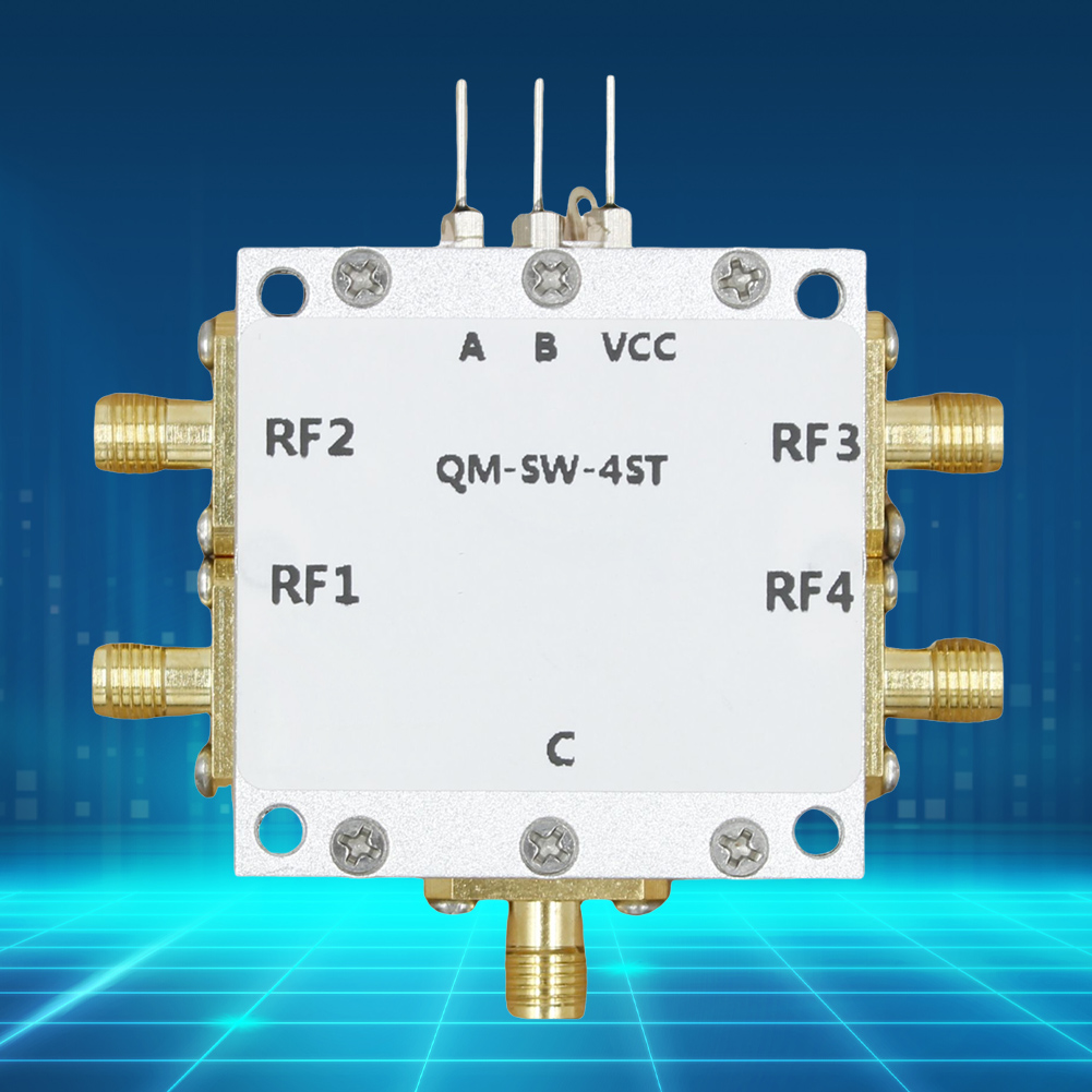 0.1-6GHz SP4T Switch 1 To 4 RF Single Pole RF Switch All Four Microwave Electronic Switches Control Microwave Signal Channel
