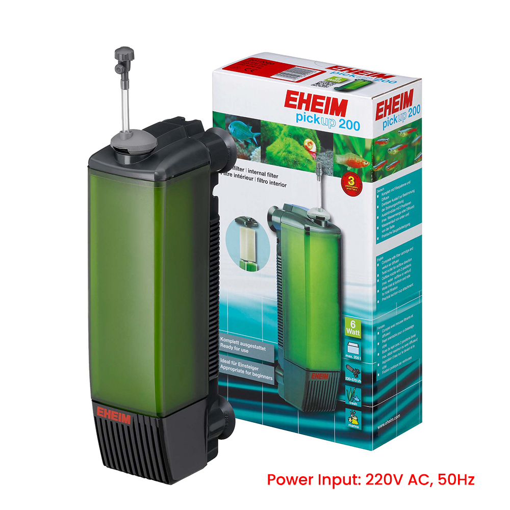 EHEIM Pickup 45/60/160/220 Filtro interno de agua de acuario silencioso compacto para pequeños tanques de peces de agua dulce y salada: S / Azul