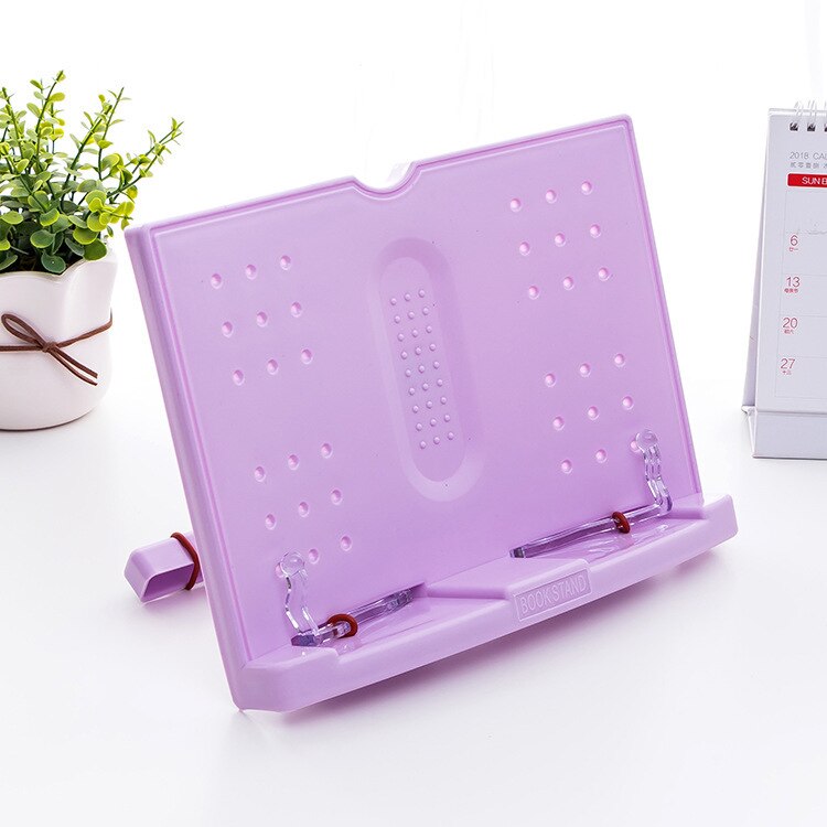 Yisuremia Multifunctionele Boek Houder Stand Plastic Desktop Reading Frame Computer Map Rack Bladmuziek Boek Houder Stand: Paars