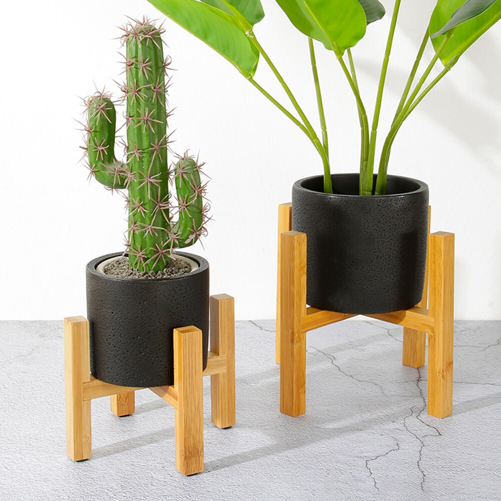 🔥Durable Wood Planter Pot Trays Flower Pot Rack Strong Free Standing Bonsai Holder Home Garden Indoor Display Plant Stand Shelf