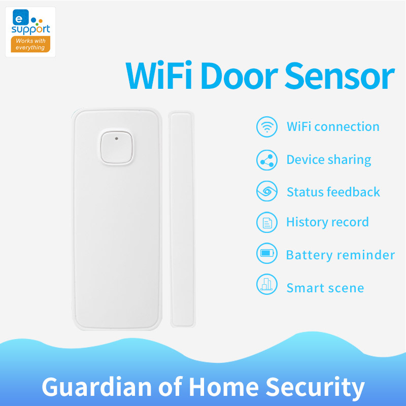 Ewelink, sensore per porta wifi, app per controllo di sicurezza della porta, interruttore magnetico, sensore di apertura della porta e della finestra senza fili, funziona con alexa
