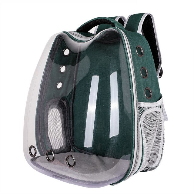 Cute Cat Carrier Bag Breathable Transparent Small Pet Carrier Dog Cat Backpack Outdoor Travel Pet Carrying Space Capsule: Blank Green