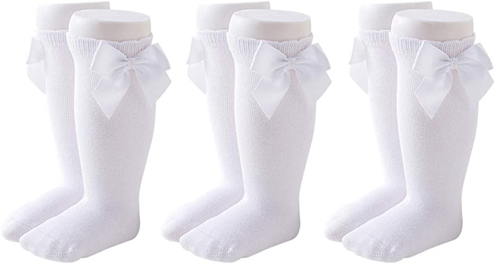 CozyWay – chaussettes hautes pour bébés filles, 1 paire de bas longs à volants pour nourrissons et tout-petits, uniforme scolaire, Leggings