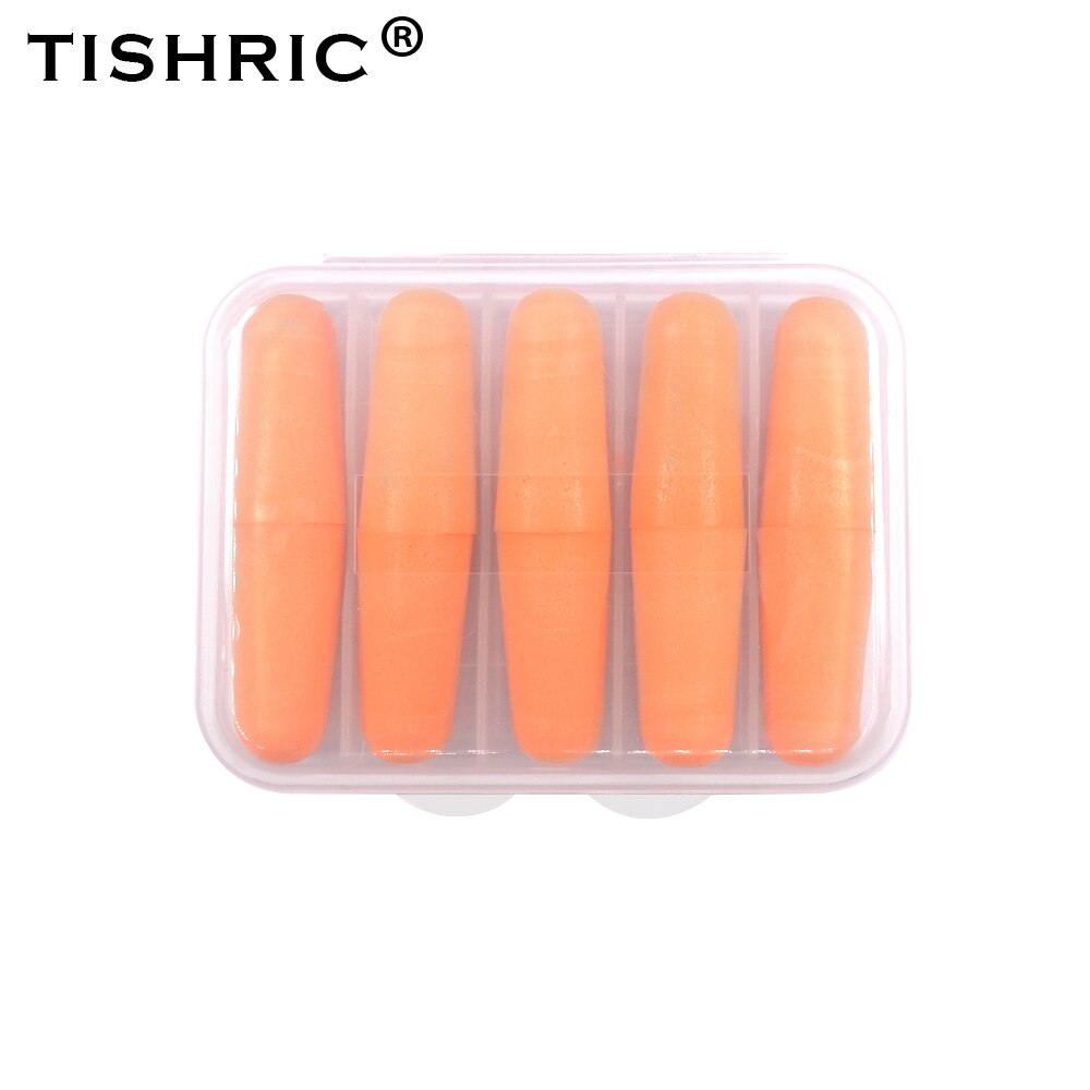 Tishric 5 Pairs Soft Foam Oordoppen Gehoorbescherming Noise Cancelling 35.5db Oordoppen Studie Travel Sleep Ruisonderdrukking: Oranje