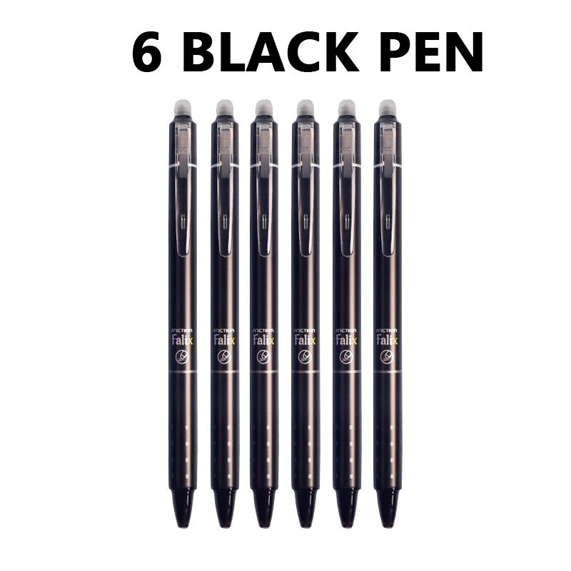 0,5mm retractable erasable gel pens with refills, black/blue gel ink, built-in eraser, office supplies, exam stationery: Red