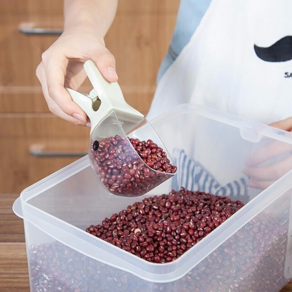 Taza medidora de arroz eTya, cuchara de agua bonita, bolsas de arroz de cereales, pala tipo pinza sellada, suministros creativos para cocina de patos para el hogar