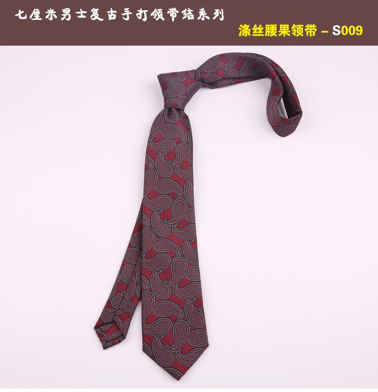 7cm cravates décontracté pour hommes Cravate maigre Polyester Vintage cajou fleur Cravate affaires chemise mince accessoires Cravate: 009