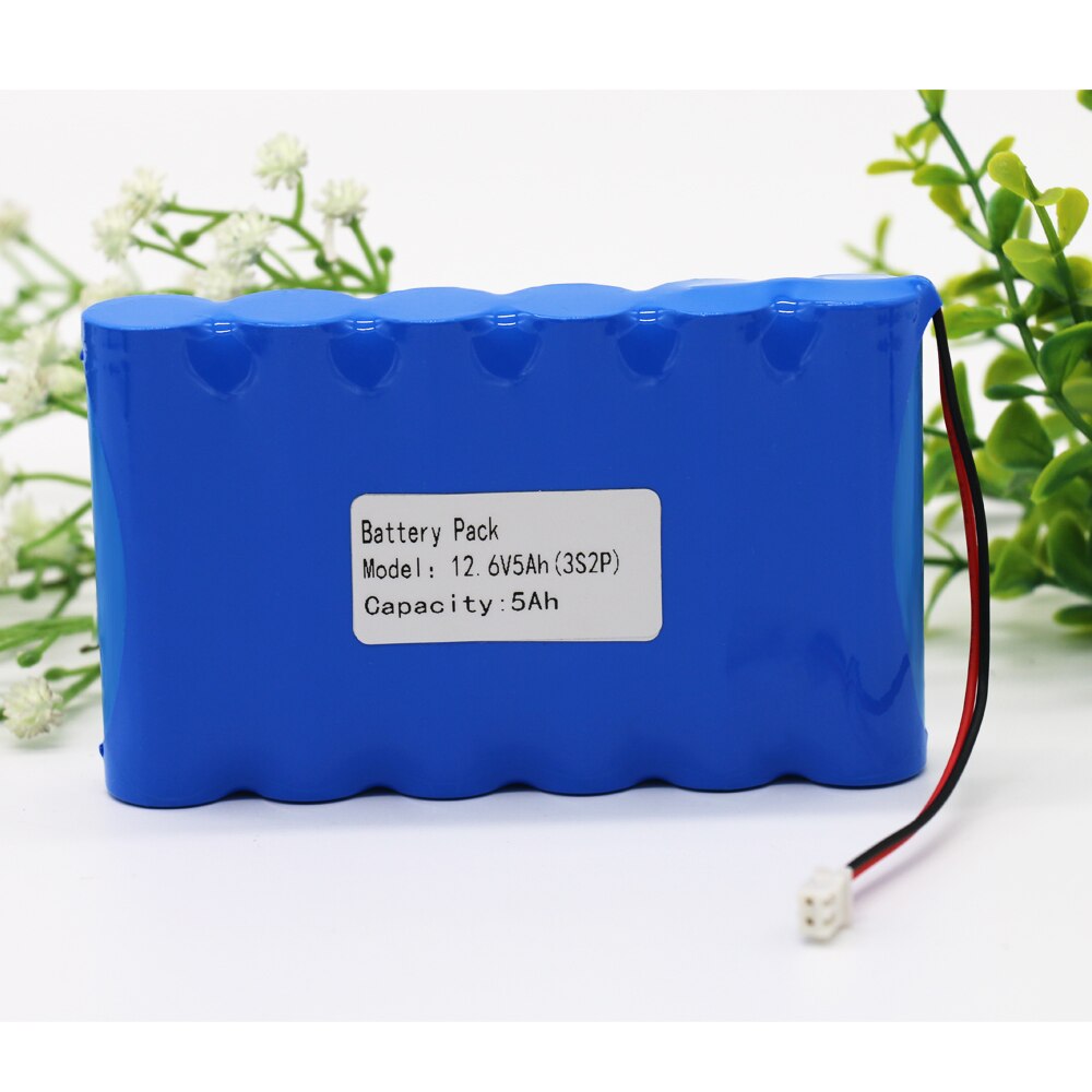 12V Battery 3S2P 11.1V /12.6V 5000mAh 18650 Lithium-ion Battery Pack with 5A BMS for LED Lamp Light Backup Powe Etc