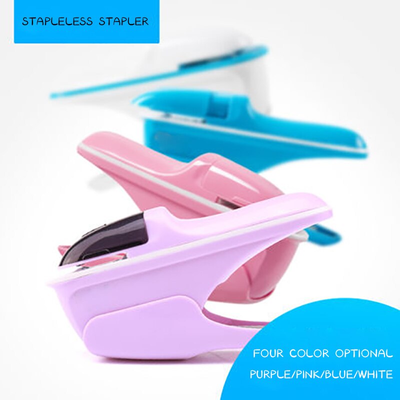Stapler Needle-Less Stapler Hand-Held Mini Office Supplies For Students Safe And
