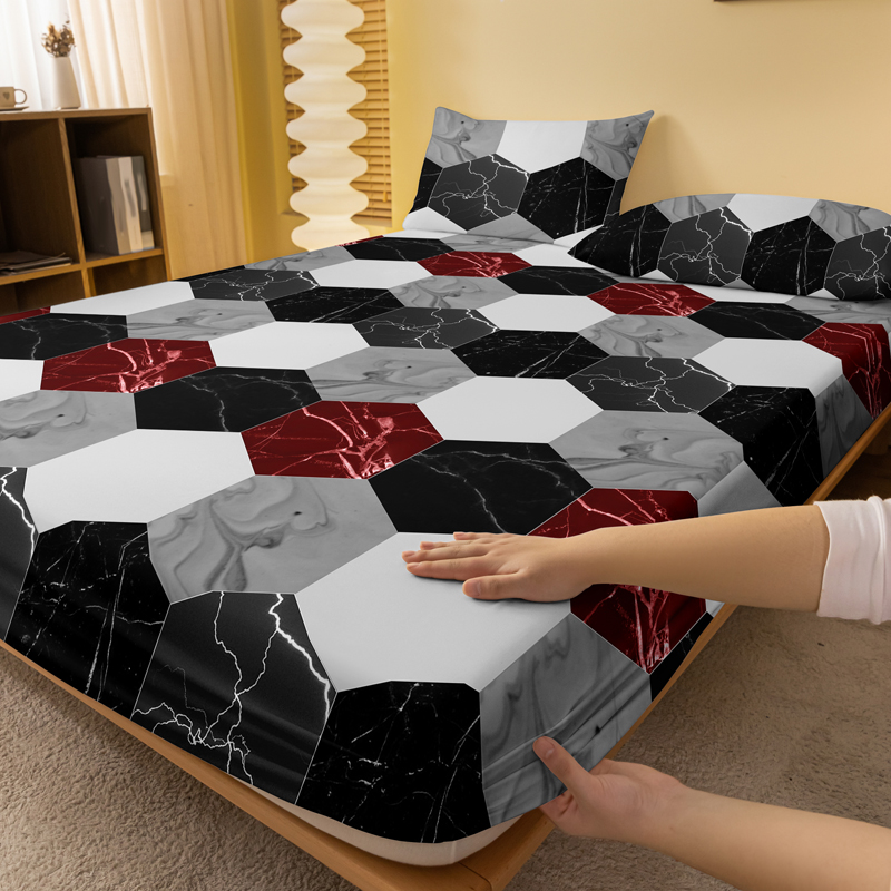 1 pieza de sábana esmerilada con patrón de mármol a la , colcha estampada para dormitorio, ropa de cama (excluyendo fundas de almohada)